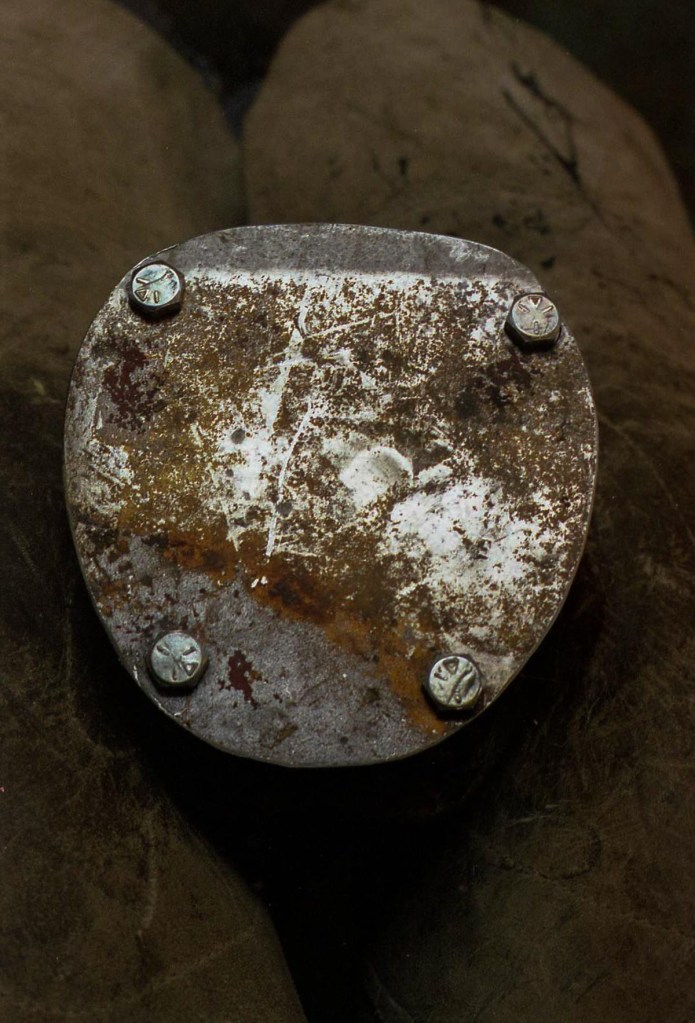 Bottom view showing rocker toe and hospital plate to protect sole and treat abscess